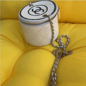 Chanel Ivory Quilted Crossbody Bag